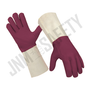 Gants de soudage TIG en cuir de chèvre pleine fleur, robustes, pour la protection industrielle, la lutte contre les incendies et la protection anti-coupure - Product Image 6