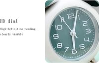Jam Alarm Analog Quartz Retro Klasik dengan Dua Bel |   Lampu Malam Tenaga Baterai untuk Meja Luar Ruangan, Logam, Tanpa Suara Tik-tok