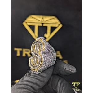 Luxury Full Iced Moissanite Diamond <b>Ring</b> in 925 Sterling <b>Silver</b> Hip Hop Statement Band <b>for</b> <b>Men</b> and Women By Trisha Jewels - Product Image 1