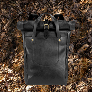 Handmade Distressed Leather Roll Top Backpack Rugged Rucksack <b>For</b> <b>Men</b> Artisan Quality Laptop Travel <b>Bag</b> LRTB-0143C - Product Image 1