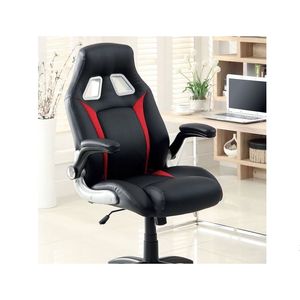 Elegante Sedia da Ufficio Nera e Rossa con Comode Funzioni di Relax Regolabili e Braccioli Imbottiti per Gaming e Lavoro - Product Image 2