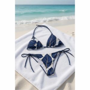 Dry Camo Print Beachwear Summer Mesh Swim Trunks for <b>Men</b> and Tie-Side <b>Bikini</b> for Women - Product Image 4