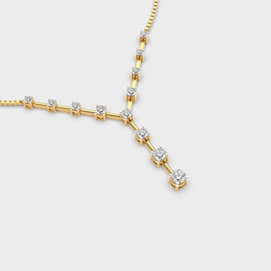 Collier en Y en moissanite avec pendentif goutte en or, chaîne tennis, bijoux de luxe étincelants, collier élégant et remarquable, cadeau pour femme - Product Image 5