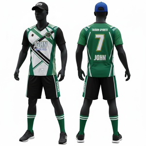 Uniforme de Netball para Hombre Más Vendido, 180 GSM, Poliéster Interlock, Verde, Blanco, Negro, Panel Diagonal, Sublimación, Logotipo Personalizado, Kit de Equipo - Product Image 1