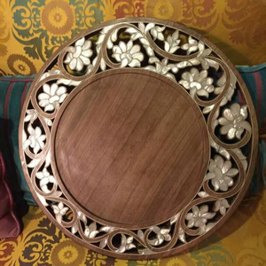 Plato de madera con incrustaciones de nácar, diseño moderno, bandeja decorativa para servir, último diseño, a un precio asequible. - Product Image 1