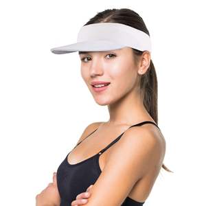 Sombreros de visera abierta para hombre y mujer, ligeros, blancos, banda elástica, Viseras para correr absorbentes estirables de verano, talla única - Product Image 1