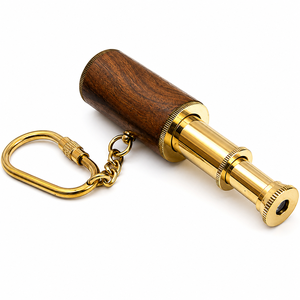Mini Oval Brass Telescope Keychain Handmade Nautical Vintage Pirate Spyglass <b>Key</b> <b>Ring</b> Decorative <b>Bag</b> Charm Gift - Product Image 1