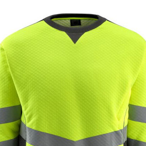Chemises à manches longues haute visibilité réfléchissantes, sweat-shirt de sécurité personnalisé, sweat-shirt réfléchissant haute visibilité jaune/noir - Product Image 2