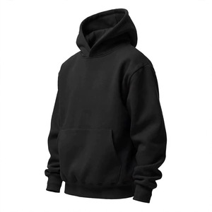 <b>Men's</b> Oversized <b>Black</b> Pullover Hoodie <b>Plain</b> Blank Fleece <b>Sweatshirt</b> with Kangaroo Pocket Casual Streetwear - Product Image 4
