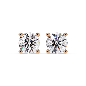 Brilliant Lab Grown Diamond Stud <b>Earrings</b> IGI Certified 14K 18K Pure Gold Classic Four Prong Rhodium Plated Brilliant Cut - Product Image 4