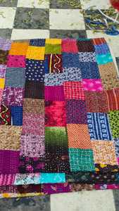 Telas de Retazos Transpirables Tejidas Recicladas, 100% Algodón, Restos Textiles, Materiales de Decoración Boho para el Hogar, Acolchado Kantha Sostenible - Product Image 5