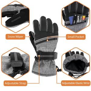 Guantes de esquí para todo tipo de clima, manoplas de nieve profesionales impermeables con aislamiento térmico, equipo duradero para deportes de montaña en invierno - Product Image 3