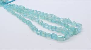 Perles de calcédoine bleue aqua naturelle, forme de pépite lisse, 6-7 mm, perles de pierres précieuses de calcédoine polies naturelles, calcédoine aqua naturelle - Product Image 2