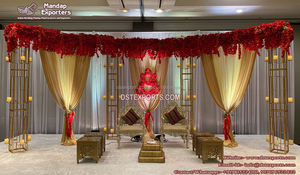 Decoración Elegante para Escenario de Recepción Nocturna para Bodas Indias, Diseño Personalizable Ligero de Fibra de Vidrio con Temática Musulmana de Walima - Product Image 4