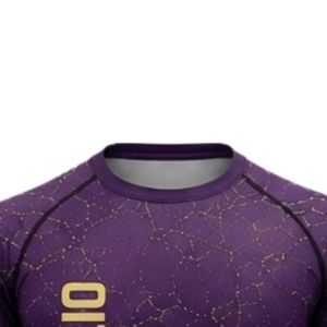 Camiseta Deportiva de Compresión de Manga Larga Morada con Estampado Agrietado, Transpirable, de Secado Rápido, para Entrenamiento Atlético y Gimnasio - Product Image 5