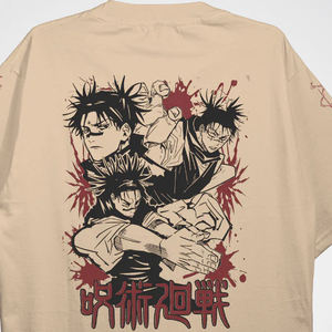 เสื้อยืดคอกว้างทรงหลวมสไตล์อนิเมะ Choso Jjk คุณภาพสูง ระบายอากาศได้ดี เป็นมิตรกับสิ่งแวดล้อม แห้งเร็ว ลายพิมพ์แบบวอช ผ้าถัก คอวี แขนสั้น - Product Image 6