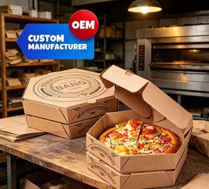 Boîtes alimentaires en papier kraft personnalisées pour pizza, vente en gros, boîtes à pizza personnalisées avec logo, boîtes à pizza en kraft personnalisées de luxe pour aliments - Product Image 1