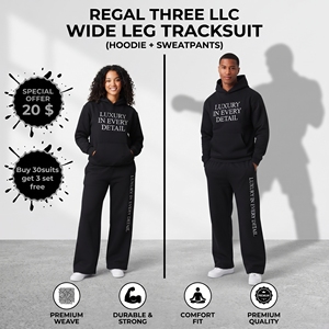 REGAL THREE LLC Wide Leg Tracksuit Men <b>Women</b> Hoodie Two Piece Set Polyester/Cotton Fleece Winter Flare <b>Sweatpants</b> Printed Unisex - Product Image 5