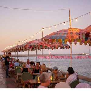 Sombrillas de Jardín Vintage Hechas a Mano, Nuevas Sombrillas Grandes para Patio, Decoración con Bordado, Espejo, Algodón, Acero Inoxidable, Arte Étnico para Exteriores - Product Image 6