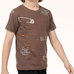 Camisetas de Verano para Niños, Informales, de Algodón Tejido, Etiquetas Personalizadas, Manga Corta, Estampados de Alta Calidad, Cuello Redondo - Product Image 1