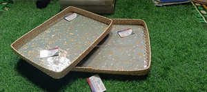 Juego de bandeja de dulces y postres de caña de ratán artesanal con Incrustaciones de nácar perfecto para bodas y celebraciones festivas de Eid Ramadán - Product Image 6