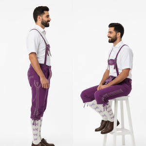 Tenue traditionnelle bavaroise pour homme – Ensemble authentique de vêtements allemands pour l'Oktoberfest avec short en cuir de qualité supérieure - Product Image 3