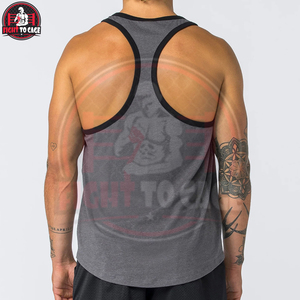 Latest With Black Colored Rib Style O Neck Lightweight Fabric Easy To Wear For Wholesale Rate New Arrival Trendy Fitness <b>Singlet</b> - Product Image 5