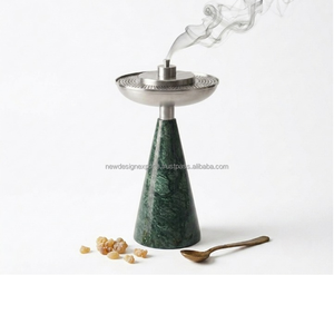 Quemador de Incienso Árabe Contemporáneo de Metal con Base de Imitación Mármol, Rejilla de Malla, Carbón y Oud, Set de Regalo Mabkhara - Fabricante - Product Image 6