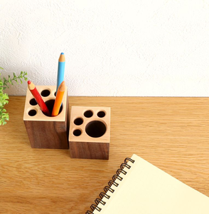 Custom Minimalist Cute Beautiful Wooden Desktop Office Container Pen Pencil Holder <b>Stand</b> by blossom craft india - Product Image 4