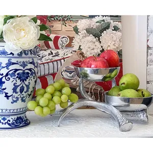 Handcrafted Metal <b>Bowl</b> Elegant Home Kitchen Fruit <b>Bowl</b> for Modern Interior DecorationMetal Three Tier Nut <b>Bowl</b> Set Rustic Style - Product Image 4