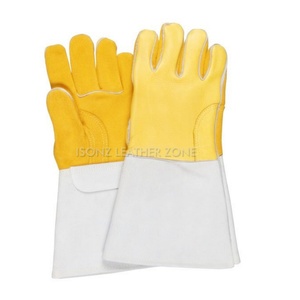 Guantes de Soldadura de Piel de Cabra Resistentes, Refuerzos en la Palma Resistentes al Fuego, Guantes de Soldador, Guantes de Seguridad Industriales - Product Image 6