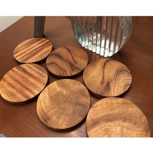 Wooden Cup Coaster Set Handmade Natural Wood <b>Table</b> <b>Protector</b> Pads - Product Image 1