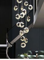 Lampe suspendue ovale industrielle en verre décorative moderne YH Golden pour restaurant, hôtel, salon, LED à intensité variable, acrylique, garantie 1 an