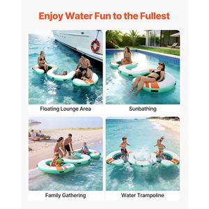 Plateforme flottante gonflable 15 x 6 pieds, tapis aquatique antidérapant avec sac de transport pour lacs et mer - Product Image 6