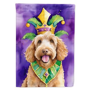 Labradoodle King Mardi Gras Multicolor Garden Flag Mailbox Decorative Yard <b>Banner</b> for Patio Artwork and Flower Beds Small Size - Product Image 1