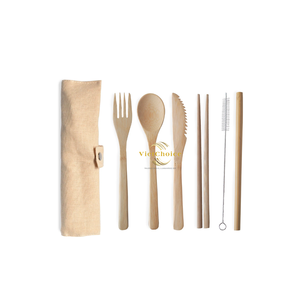 Premium Bamboo <b>Cutlery</b> <b>Set</b> Natural <b>Reusable</b> Utensil Kit for Outdoor and Bulk Wholesale Buyers - Product Image 1