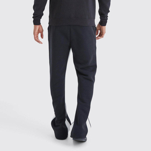 Pantalon de survêtement évasé à double taille pour homme, coupe droite, jambe large, 100% coton - Product Image 2