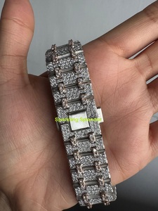 Montre de luxe pour homme avec cadran en diamant Moissanite VVS, cristal saphir, bracelet en acier inoxydable, style Hip Hop, affichage analogique glacé - Product Image 5