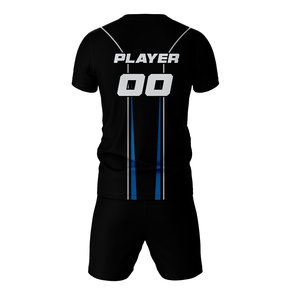 Ensemble de maillot de football personnalisé 100% polyester mesh col en V manches courtes impression sublimée anti-transpiration maillot et short pour homme - Product Image 2