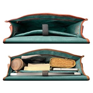 Real Leather Laptop Bags Waterproof Cow Leather Laptop Handbag Travel Bag <b>for</b> <b>Computers</b> with <b>Storage</b> Bags - Product Image 3