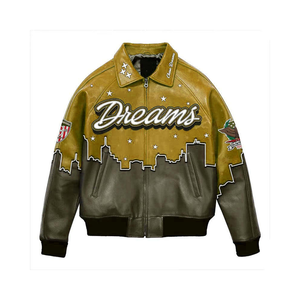 High Quality Winter Fashion Stand Casual Cow Skin Canvas Leather <b>Slim</b> <b>Fit</b> Winter Motorcycle <b>Jacket</b> - Product Image 1