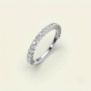 IGI Certified VS1 Lab Grown 925 Silver Classic Wedding Band & Anniversary Eternity <b>Ring</b> for Women - Product Image 2
