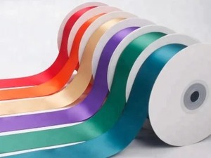 Wholesale Eco-Friendly La <b>Ribbons</b> Satin <b>Ribbon</b> Solid Blue Woven Double Face Glitter Printed Gift Packaging 1-1/2 Inch - Product Image 3