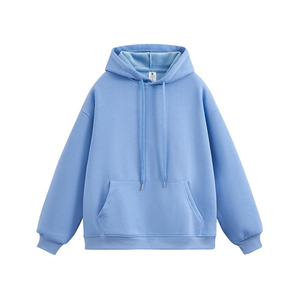 Sweat-shirt à capuche pour homme, couleur unie, en molleton, coupe classique, vêtements d'hiver, 100% coton, avec poche - Product Image 5