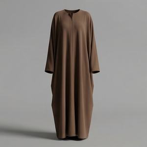 2025 OEM Kimono Abaya pour femmes musulmanes, en tissu polyester épais, doux et très extensible, col en V, manches longues, pour fêtes, Ramadan, mariages - Product Image 1