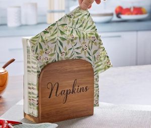 Modern Brown Finish Eco-friendly Wooden Napkin Box <b>Tissue</b> <b>Paper</b> Holder Handcrafted Storage Rack Dining Table Restaurant Hotel - Product Image 4