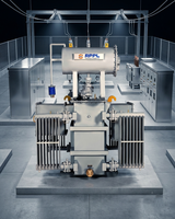 Transformateur de puissance haute tension refroidi par air ONAN avec OLTC, bobinage en cuivre immergé dans l'huile, 50 Hz, transformateur de distribution