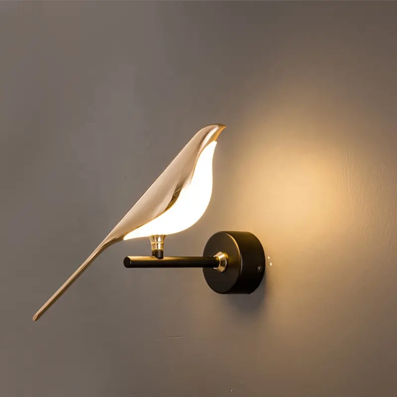 Art Deco Vogellampe drehbar einstellbar Metall-LED-Wandlicht Zuhause Schlafzimmer Nachttisch Hotel Innenausstattung modernes Tier-Vogel-Wandlicht