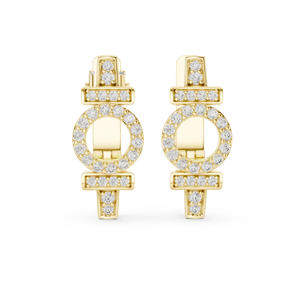 Precioso contraste CUBIC ZIRCONIA 22K oro esterlina oro lujo diamante humedad pendientes - Product Image 3