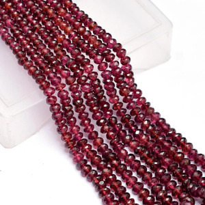 Cuentas facetadas de granate AAA+ de 4mm-6mm, cuentas sueltas de granate rojo natural de Mozambique, piedra semipreciosa para la fabricación de joyería. - Product Image 4
